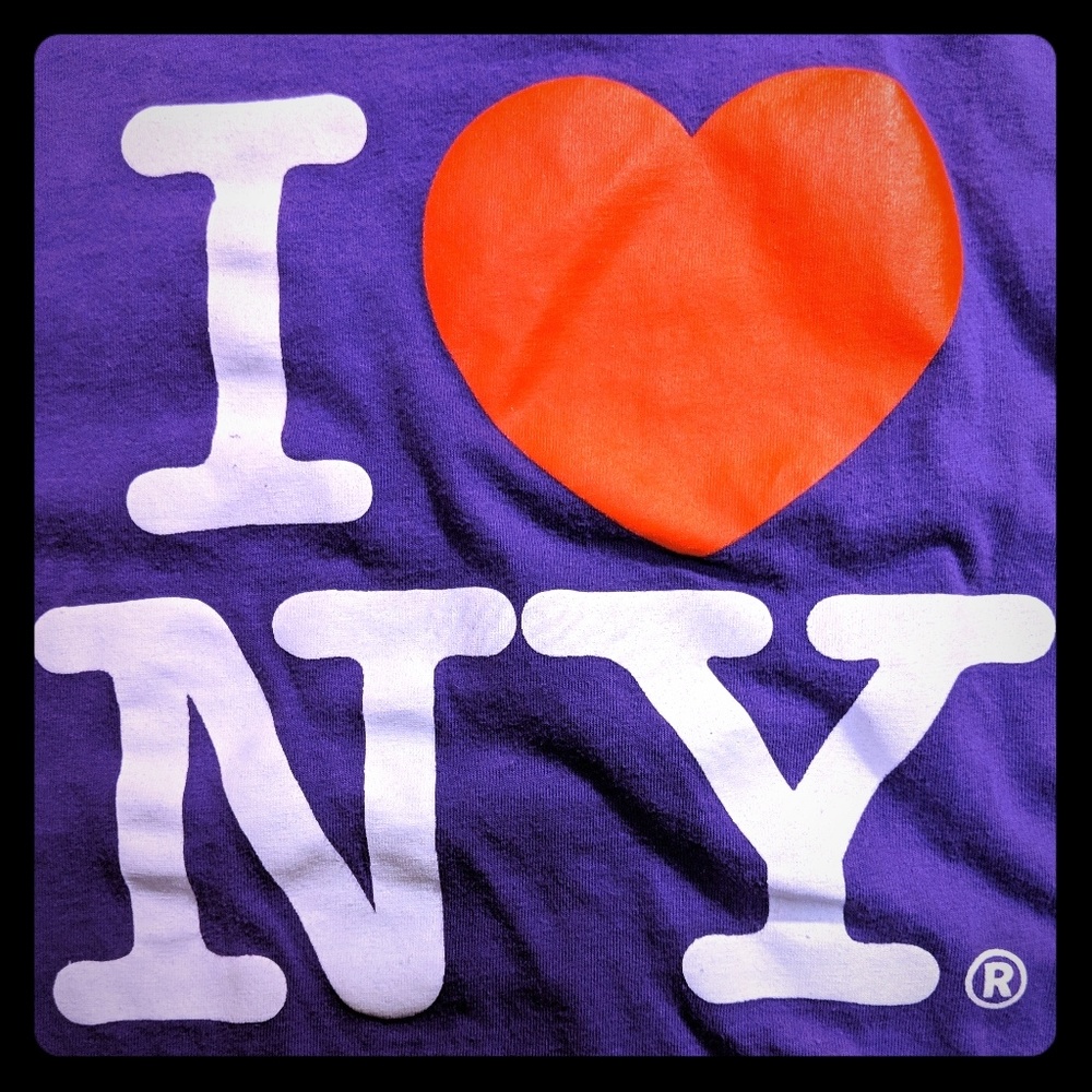Purple I Heart NY shirt L Officially Licensed